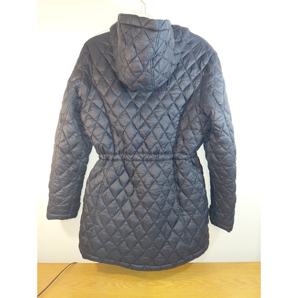 Madden Girl Faux Fur Lined Hood Puffer Quilted Large Black Jacket - Picture 9 of 15